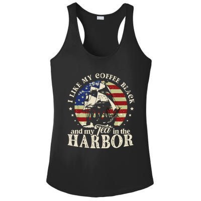 I Like My Coffee Black And My Tea In The Harbor Us Patriotic Ladies PosiCharge Competitor Racerback Tank