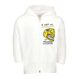 I Lost My Cheeseginity In Kenosha Wisconsin Toddler Zip Fleece Hoodie