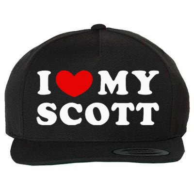 I Love My Scott I Heart My Scott Wool Snapback Cap