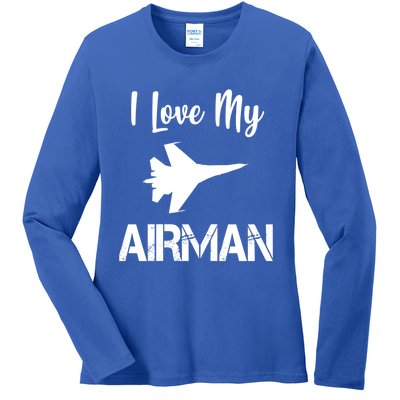 I Love My Air Trained To Fly Airplane Gift Ladies Long Sleeve Shirt