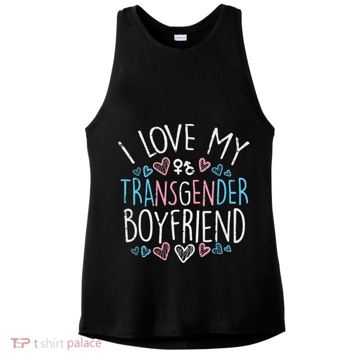 I Love My Transg Boyfriend Transsexual Transg Lgbt Women Ladies PosiCharge Tri-Blend Wicking Tank
