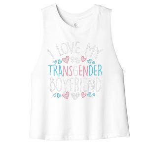 I Love My Transg Boyfriend Transsexual Transg Lgbt Women Women's Racerback Cropped Tank