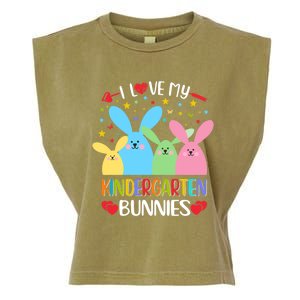 I Love My Kindergarden Bunnies Funny Teacher School Design Gift Garment-Dyed Women's Muscle Tee