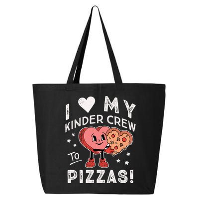 I Love My Kinder Crew To Pizzas Teacher Kindergarten Heart Funny Gift 25L Jumbo Tote