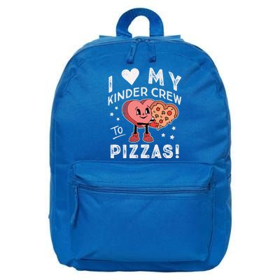 I Love My Kinder Crew To Pizzas Teacher Kindergarten Heart Funny Gift 16 in Basic Backpack