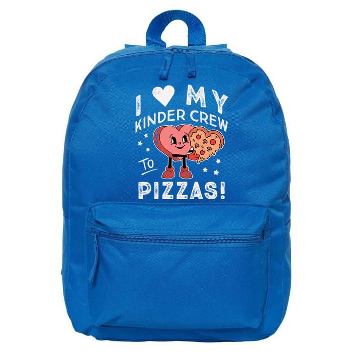 I Love My Kinder Crew To Pizzas Teacher Kindergarten Heart Funny Gift 16 in Basic Backpack