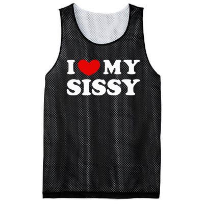 I Love My Sissy I Heart My Sister Mesh Reversible Basketball Jersey Tank