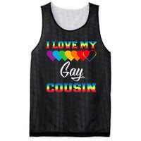 I Love My Gay Cousin Rainbow LGBT Pride Month Proud Cousin Mesh Reversible Basketball Jersey Tank