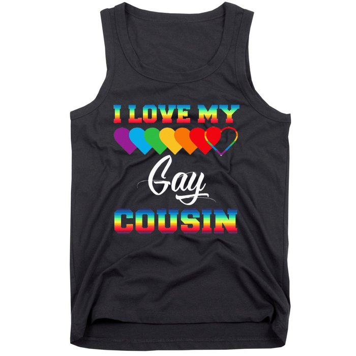 I Love My Gay Cousin Rainbow LGBT Pride Month Proud Cousin Tank Top