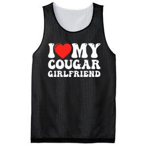 I Love My Cougar Girlfriend I Heart My Cougar Girlfriend GF Mesh Reversible Basketball Jersey Tank