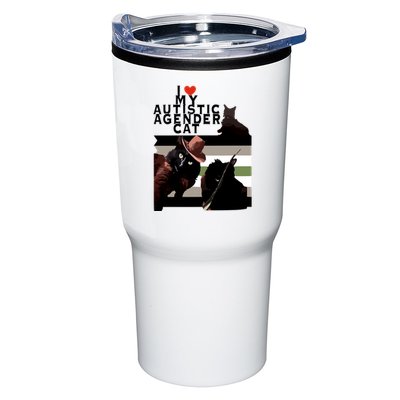 I Love My Autistic Agender Cat Black Cat Tumbler