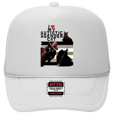 I Love My Autistic Agender Cat Black Cat Trucker Hat