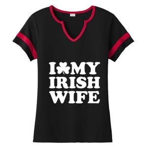 I Love My Irish Wife Shirt Novelty St Patricks Day Ladies Halftime Notch Neck Tee