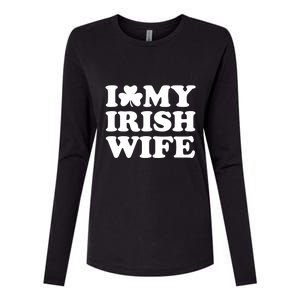 I Love My Irish Wife Shirt Novelty St Patricks Day Womens Cotton Relaxed Long Sleeve T-Shirt