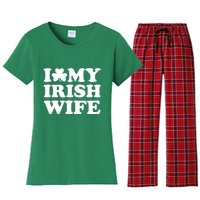 I Love My Irish Wife Shirt Novelty St Patricks Day Women's Flannel Pajama Set