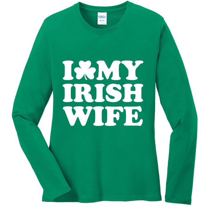 I Love My Irish Wife Shirt Novelty St Patricks Day Ladies Long Sleeve Shirt