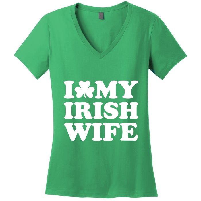 I Love My Irish Wife Shirt Novelty St Patricks Day Women's V-Neck T-Shirt