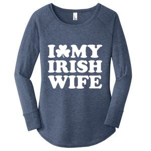 I Love My Irish Wife Shirt Novelty St Patricks Day Women's Perfect Tri Tunic Long Sleeve Shirt