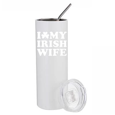 I Love My Irish Wife Shirt Novelty St Patricks Day Stainless Steel Tumbler