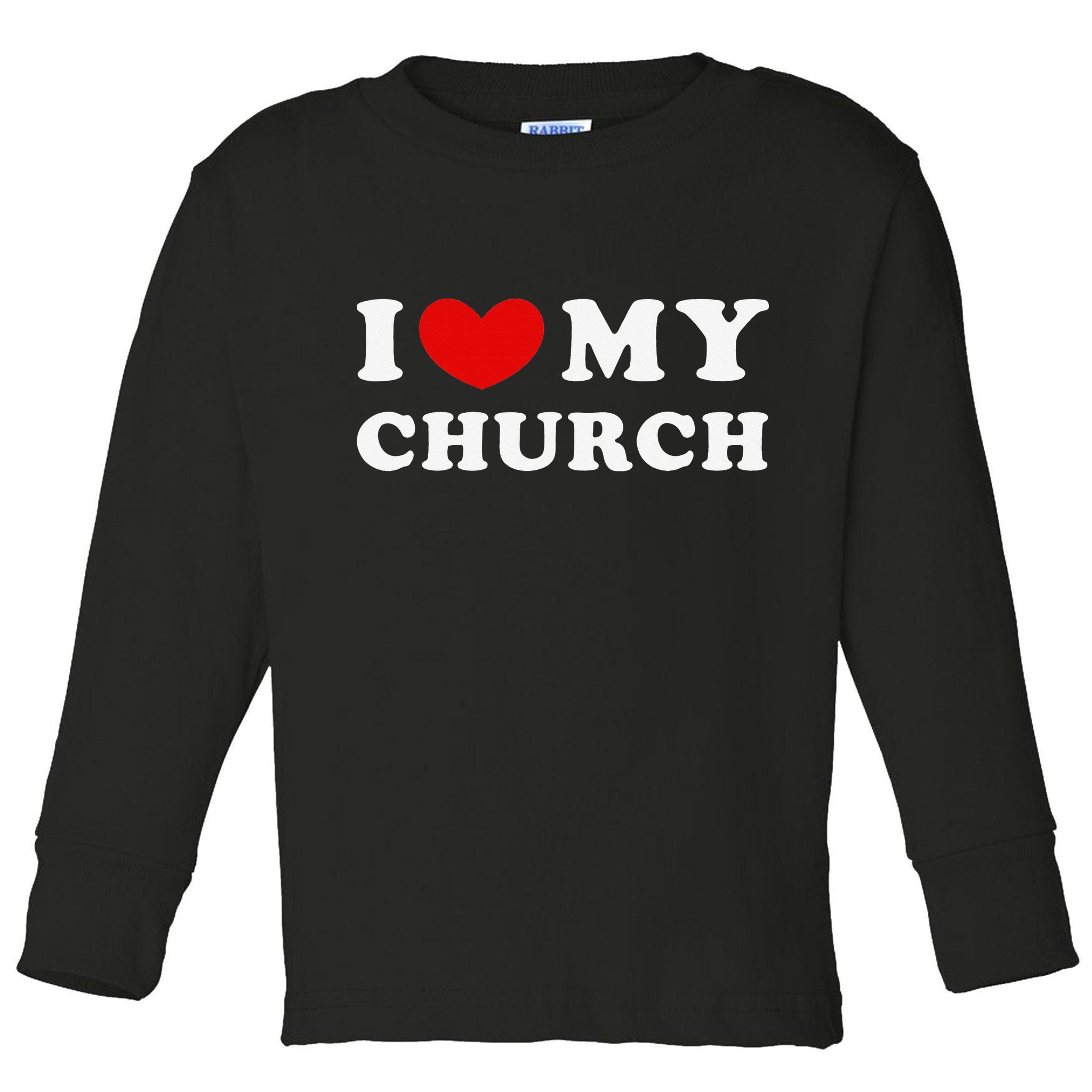 I Love My Church I Heart My Church Toddler Long Sleeve Shirt