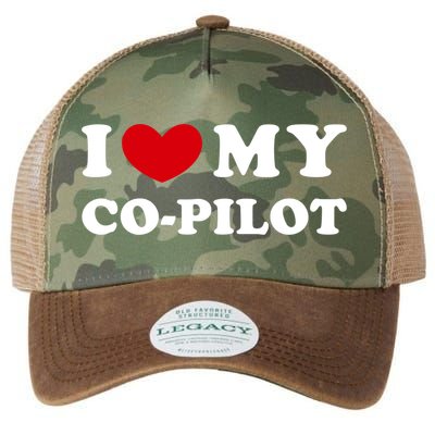 I Love My Copilot I Heart My Copilot Great Gift Legacy Tie Dye Trucker Hat
