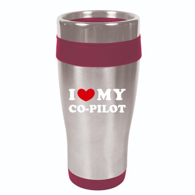 I Love My Copilot I Heart My Copilot Great Gift 16oz Travel Tumbler