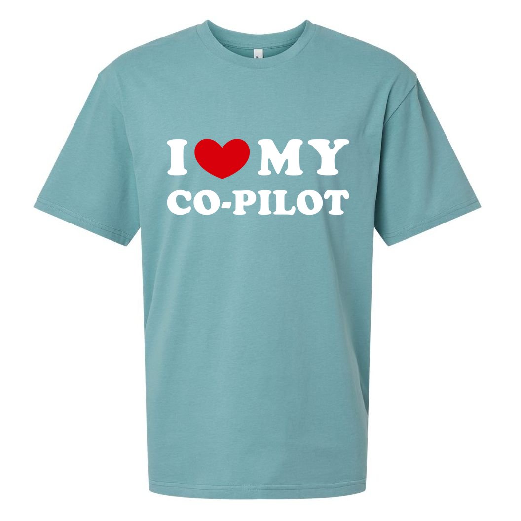 I Love My Copilot I Heart My Copilot Great Gift Sueded Cloud Jersey T-Shirt