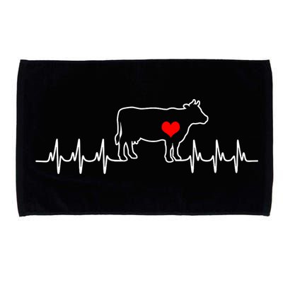 I Love My Cow Valve Ekg Heartbeat Heart Patient Microfiber Hand Towel