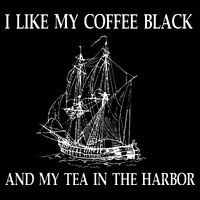 I Like My Coffee Black And Tea In The Harbor Flexfit Unipanel Trucker Cap