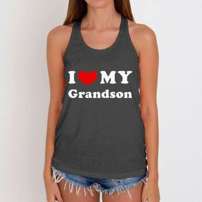 I Love My Grandson Women's Knotted Racerback Tank