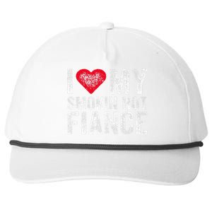 I Love My Smoking Hot Fiance Funny Fiancee Anniversary Snapback Five-Panel Rope Hat