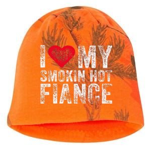 I Love My Smoking Hot Fiance Funny Fiancee Anniversary Kati - Camo Knit Beanie