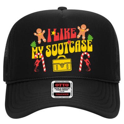 I Like My Suitcase Funny Sootcase Viral Meme High Crown Mesh Back Trucker Hat