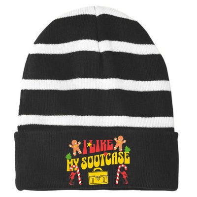 I Like My Suitcase Funny Sootcase Viral Meme Striped Beanie with Solid Band