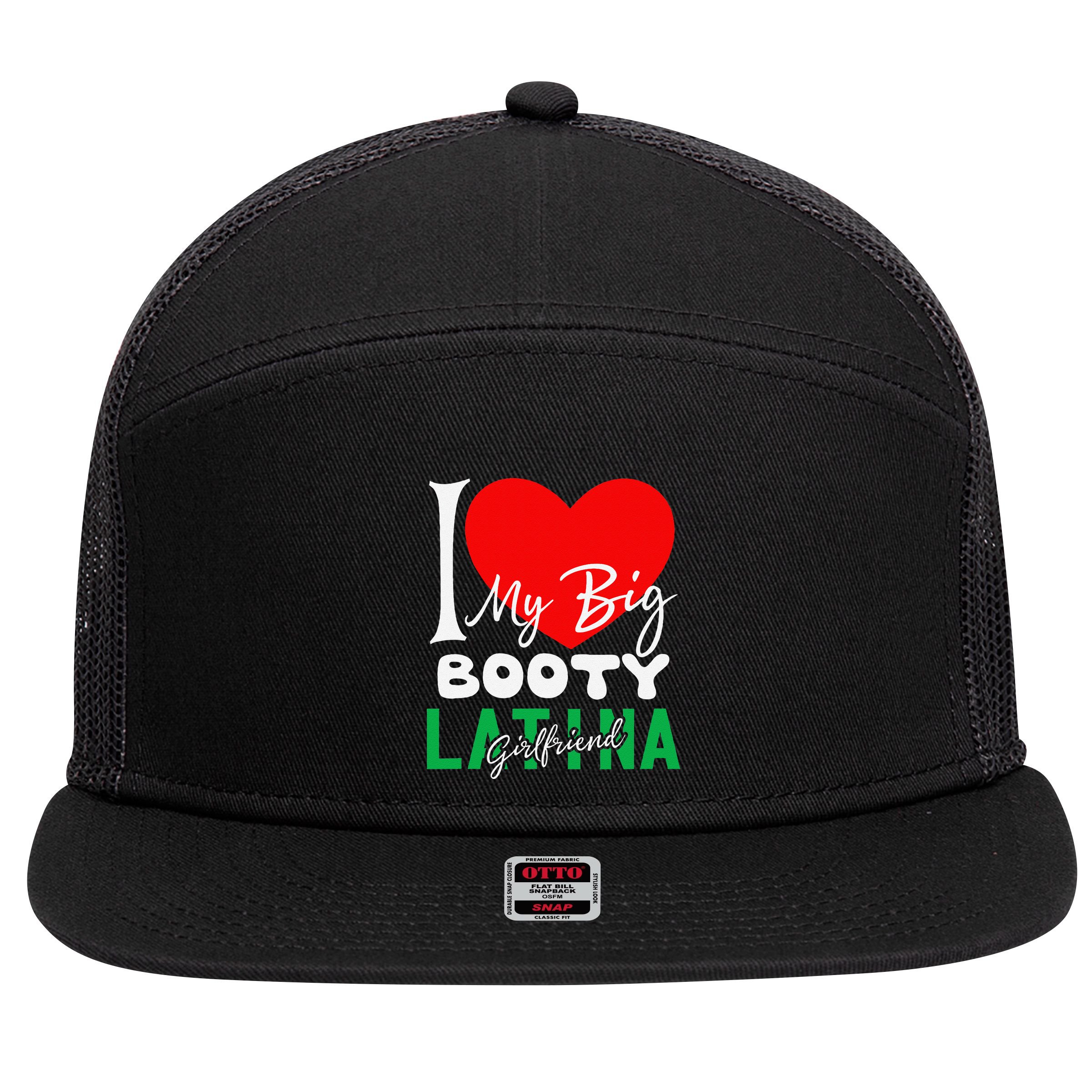 I Love My Big Booty Girlfriend I Heart My Big Booty G 7 Panel Mesh Trucker Snapback Hat