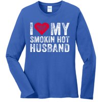 I Love My Smoking Hot Husband Marriage Funny Vintage Gift Ladies Long Sleeve Shirt