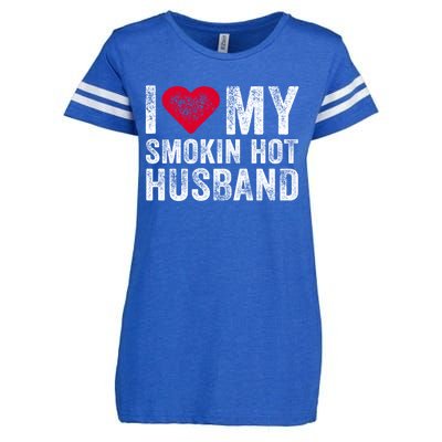 I Love My Smoking Hot Husband Marriage Funny Vintage Gift Enza Ladies Jersey Football T-Shirt