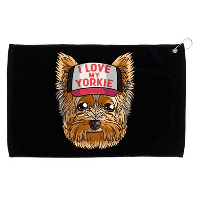 I Love My Yorkie Cute Dog Mom Cool Gift Grommeted Golf Towel