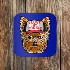 I Love My Yorkie Cute Dog Mom Cool Gift Coaster