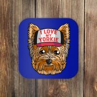 I Love My Yorkie Cute Dog Mom Cool Gift Coaster