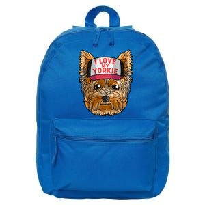 I Love My Yorkie Cute Dog Mom Cool Gift 16 in Basic Backpack