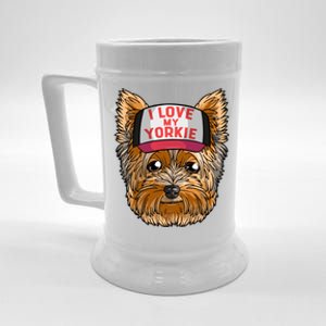 I Love My Yorkie Cute Dog Mom Cool Gift Beer Stein