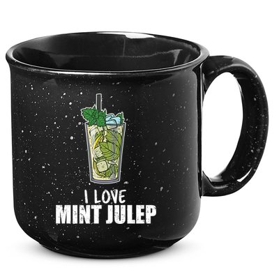 I Love Mint Julep Cocktail Alcohol Lover Gift 15oz Campfire Ceramic Mug