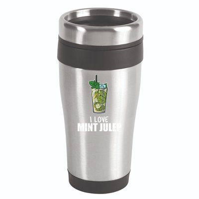 I Love Mint Julep Cocktail Alcohol Lover Gift 16oz Travel Tumbler
