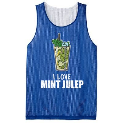 I Love Mint Julep Cocktail Alcohol Lover Gift Mesh Reversible Basketball Jersey Tank