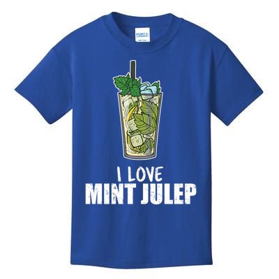 I Love Mint Julep Cocktail Alcohol Lover Gift Kids T-Shirt