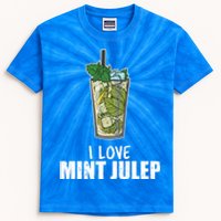 I Love Mint Julep Cocktail Alcohol Lover Gift Kids Tie-Dye T-Shirt