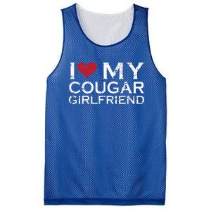 I Love My Cougar Girlfriend I Heart My Cougar Girlfriend GF  Mesh Reversible Basketball Jersey Tank