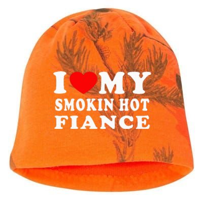 I Love My Smoking Hot Fiance I Heart My Smokin Fiance Kati - Camo Knit Beanie