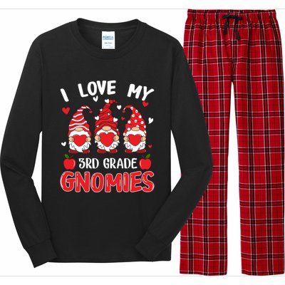 I Love My 3rd Grade Gnomies Cute Valentines Day Teacher Gift Long Sleeve Pajama Set